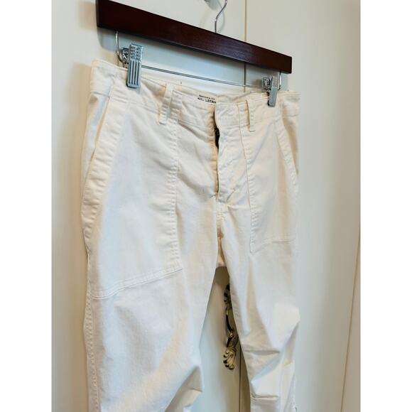 Y2K Cargo Capri Pants in Cream Size 4 Military Style Cropped Designer Nila Lotan - Picture 8 of 8